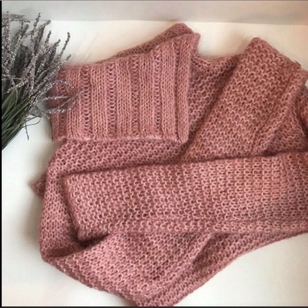 Free People Asymmetrical Collar Knit Sweater S